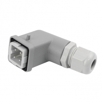 Preview: Industriesteckverbinder - Stecker gewinkelt 4 Polig 10A - Metall